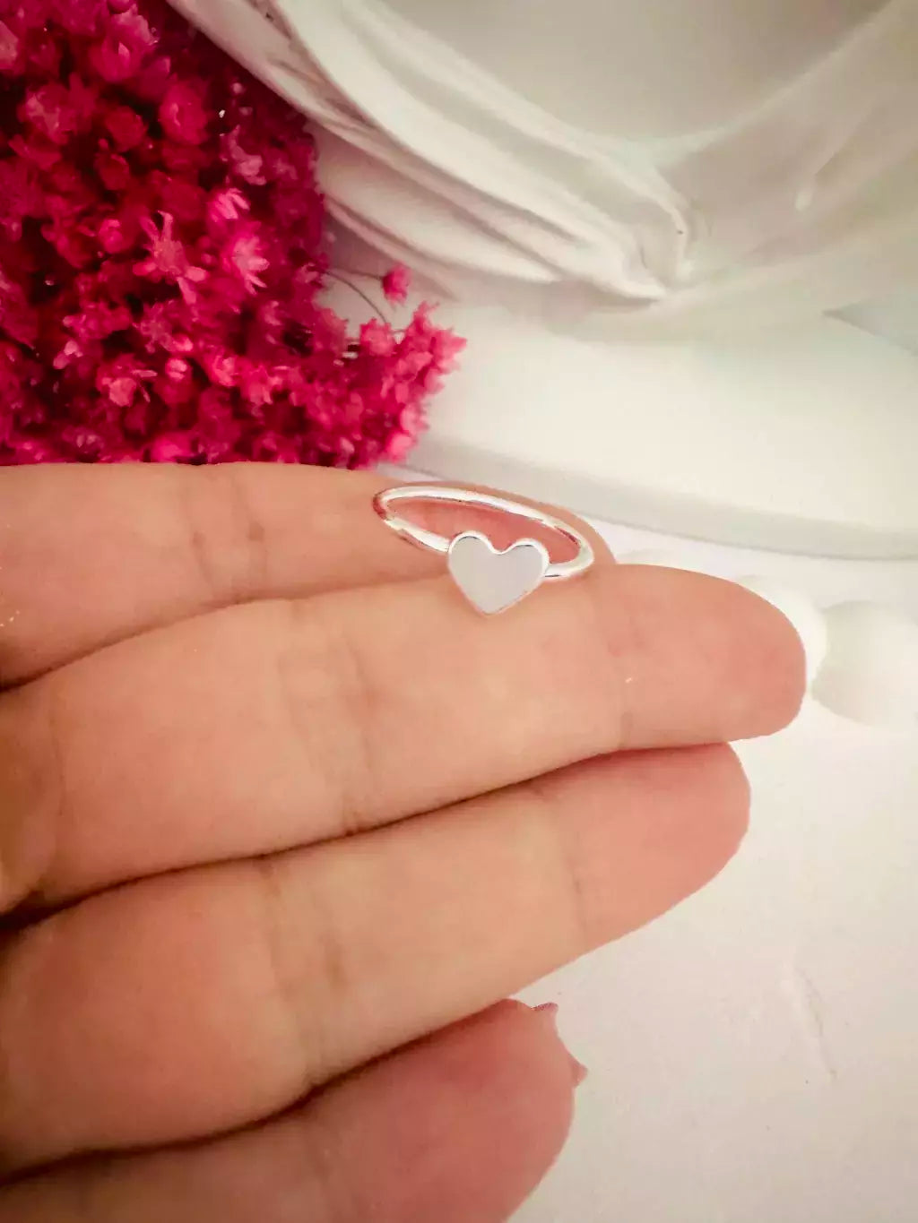 Anel Feminino Coração Solitário em Prata 925 Minimalista – Serenité