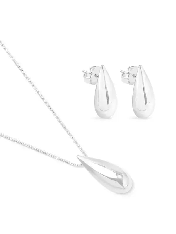 Conjunto Feminino Gota Banhado a Prata 925 Antialérgico – Serenité