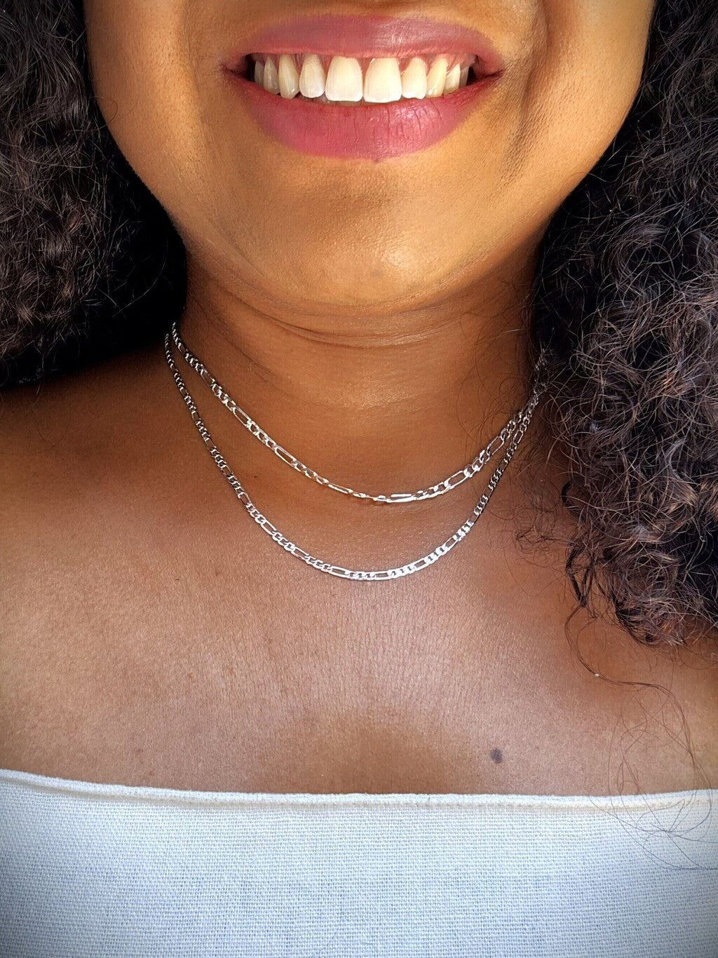 Choker Feminino Corrente Dupla Elo Fino com Banho de Prata – Serenité