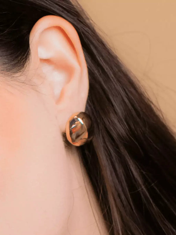 Brinco Feminino Redondo com Banho de Ouro 18K Minimalista – Serenité