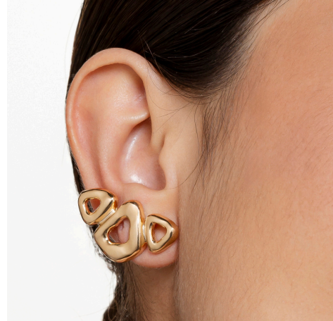 Brinco Feminino Triarte Ear Cuff com Banho de Ouro 18K – Serenité