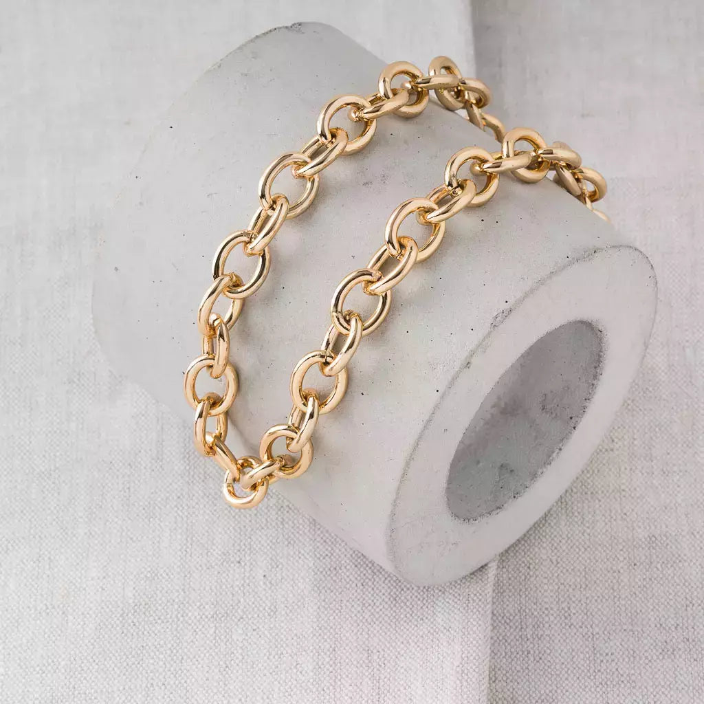 Gargantilha Feminina Corrente Elo Português Banhada a Ouro – Serenité