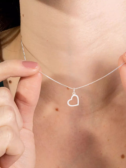 Conjunto Infantil em Prata 925 Coração Liso e Vazado – Serenité