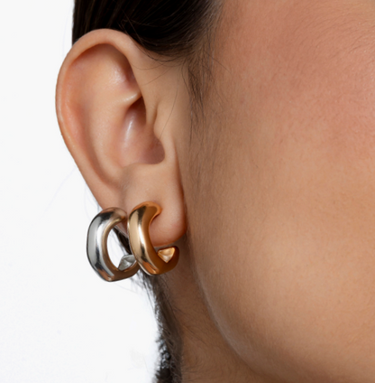Brinco Feminino Argola Orgânica Banho de Ouro 18K Antialérgico – Serenité