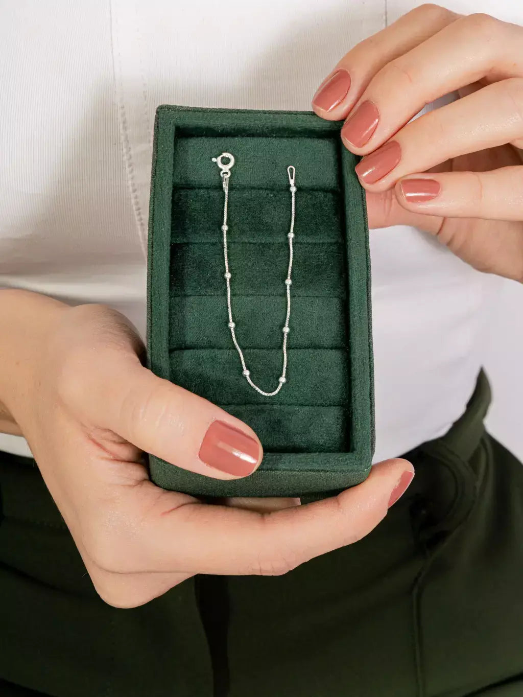 Pulseira Infantil Feminina Veneziana com Bolinhas em Prata 925 – Serenité