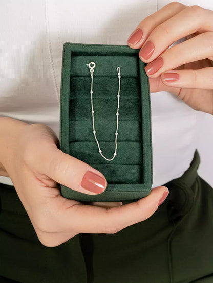 Pulseira Infantil Feminina Veneziana com Bolinhas em Prata 925 – Serenité