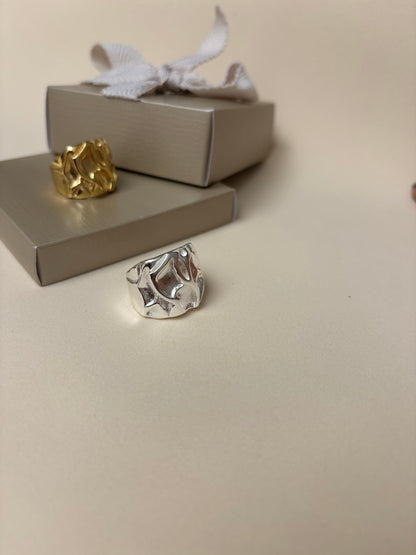 Anel Feminino Elemental Ajustável Banhado a Ouro 18K – Serenité