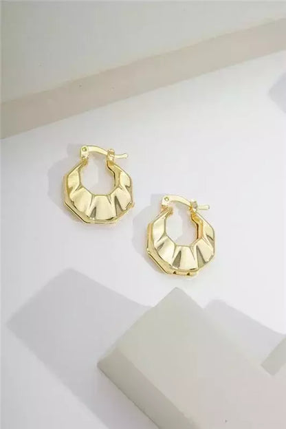 Brinco Argola Feminina Achatada Banhada a Ouro 18K – Serenité