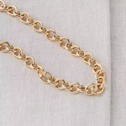 Gargantilha Feminina Corrente Elo Português Banhada a Ouro – Serenité