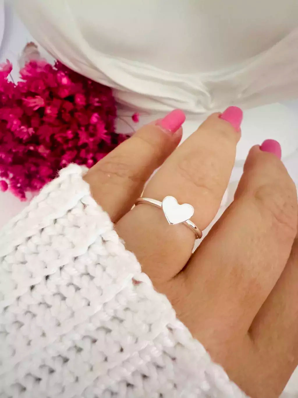 Anel Feminino Coração Solitário em Prata 925 Minimalista – Serenité