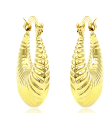 Brinco Feminino Click Gota com Frisos em Banho Dourado – Serenité