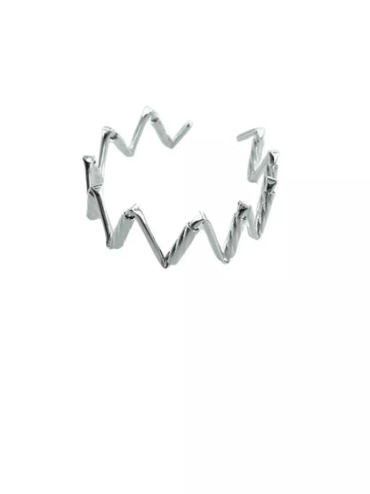Bracelete Feminino Zig Zag Ajustável com Banho de Prata – Serenité