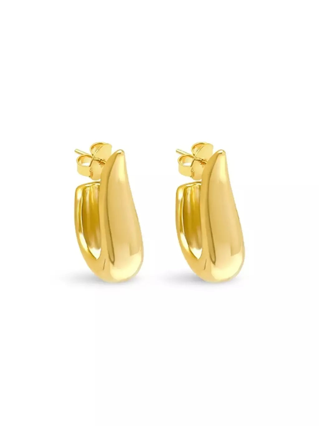 Brinco Feminino Lisce com Design Orgânico em Metal Banhado a Ouro – Serenité