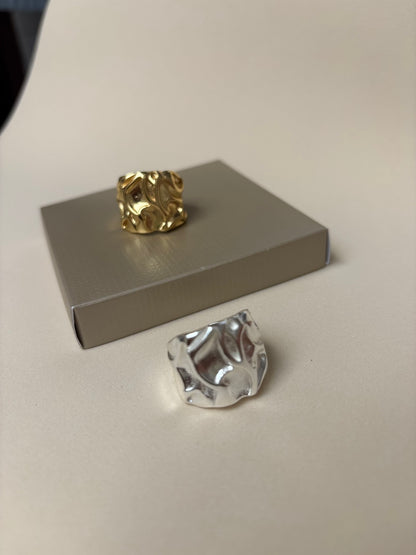 Anel Feminino Elemental Ajustável Banhado a Ouro 18K – Serenité