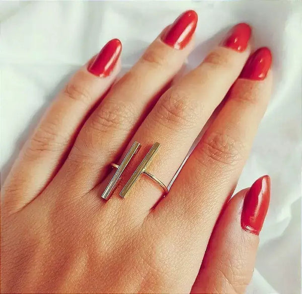 Anel Feminino Codebar Ajustável Banhado a Ouro 18K – Serenité
