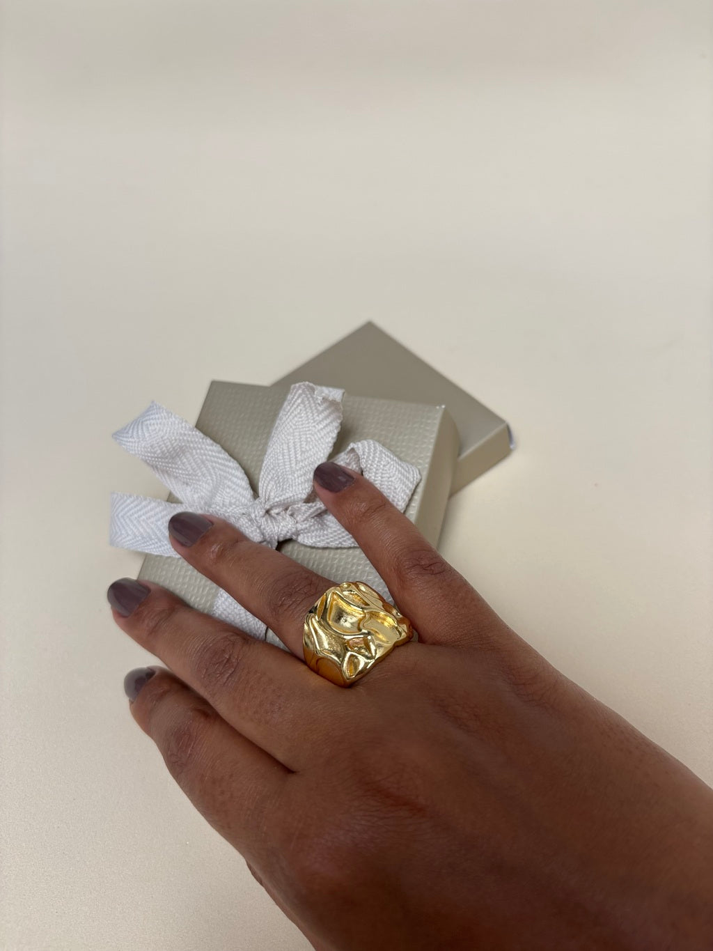 Anel Feminino Elemental Ajustável Banhado a Ouro 18K – Serenité