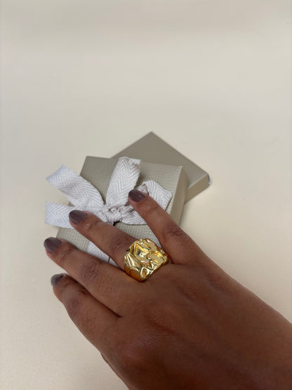 Anel Feminino Elemental Ajustável Banhado a Ouro 18K – Serenité